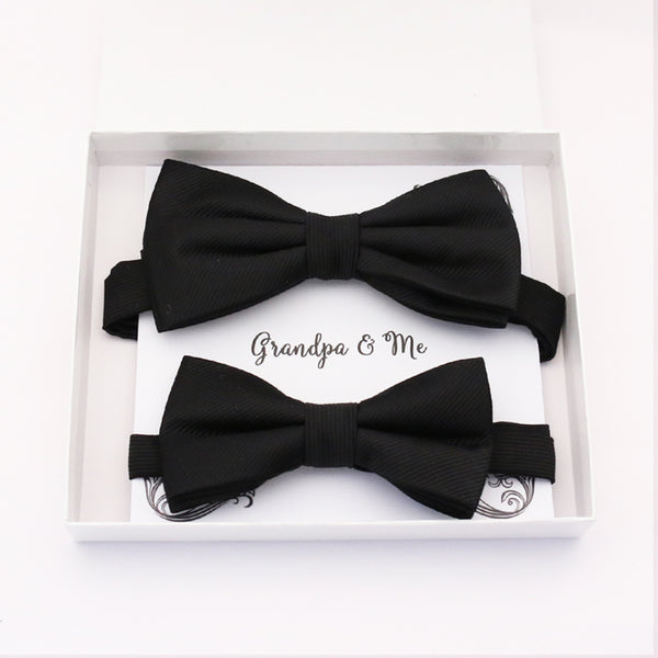 Black Bow tie set for daddy and son, Daddy and me gift set, Grandpa and me, Father son matching, Kids bow tie, daddy and me bow tie gift