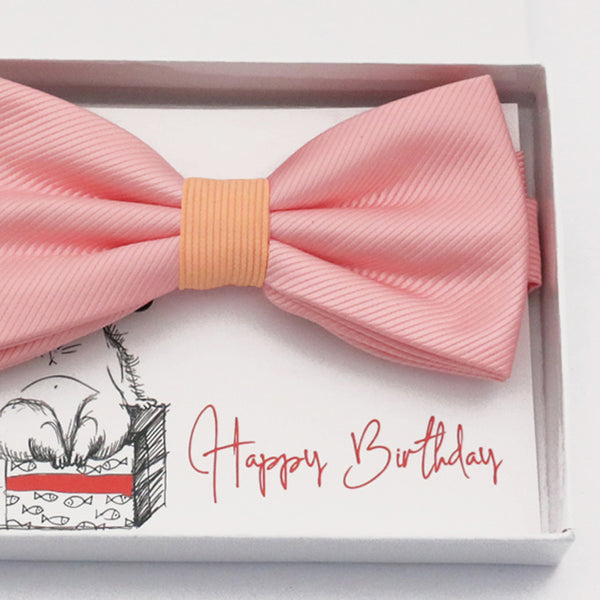 Peach bow tie Best man Groomsman Man of honor ring bearer request gift, Kids adult bow, Adjustable Pre tied High quality, Birthday Congrats