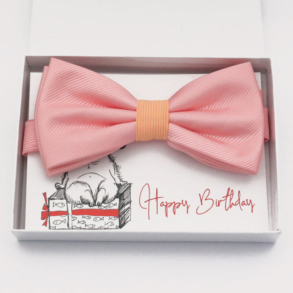 Peach bow tie Best man Groomsman Man of honor ring bearer request gift, Kids adult bow, Adjustable Pre tied High quality, Birthday Congrats