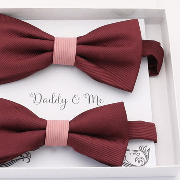Burgundy blush Bow tie set daddy son, Daddy and me gift, Grandpa and me, Father son matching, Kids bow tie, Kids adult bow tie, high quality