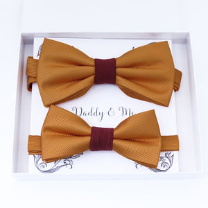 Burnt orange burgundy Bow tie set daddy son, Daddy Grandpa and Me Father son matching, Kids adult bow tie, Adjustable pre tied bow High quality