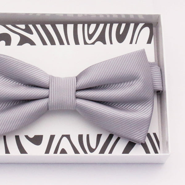 Gray bow tie Best man Groomsman Man of honor ring bearer request gift, Kids adult bow, Adjustable Pre tied High quality, Birthday Congrats