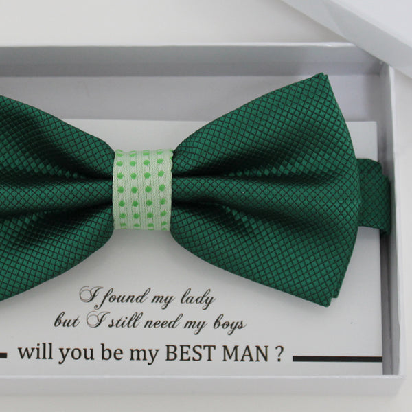 Green bow tie, Best man request gift, Groomsman bow tie, Man of honor gift, Best man bow, best man gift, handmde bow, man of honor request