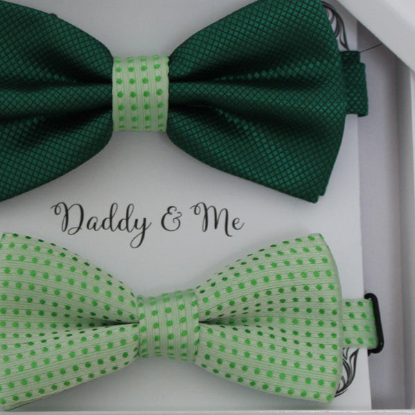 Green bow tie set for daddy and son, Daddy and me gift set, Grandpa and me, Father son matching, Toddler bow tie, daddy and me bow tie gift