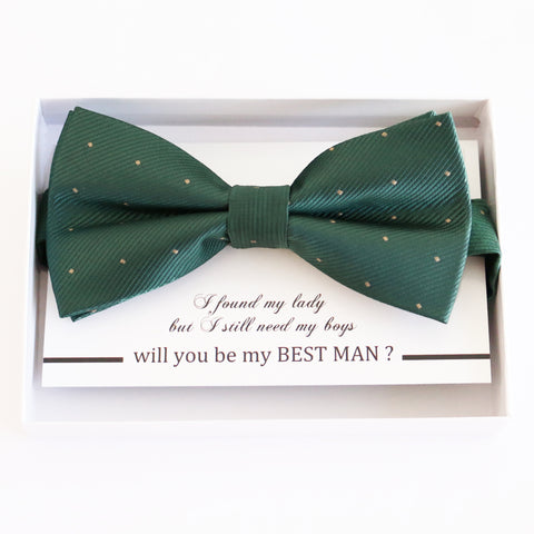 Green bow tie Best man Groomsman Man of honor ring bearer request Christmas New year gift, Kids adult bow, Adjustable Pre tied High quality