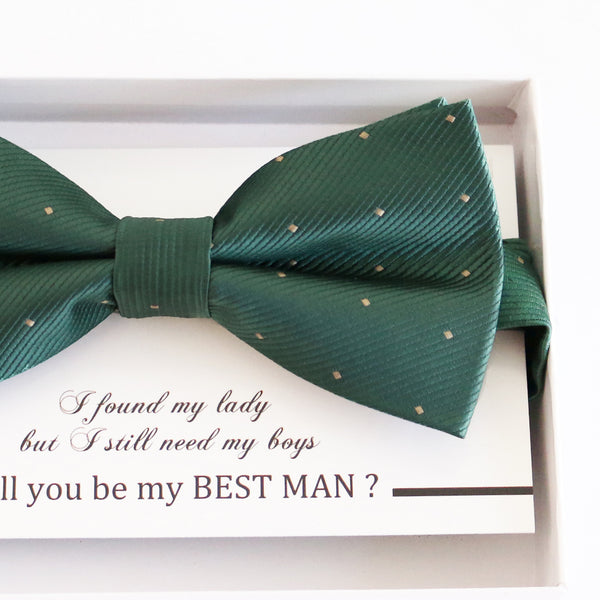 Green bow tie Best man Groomsman Man of honor ring bearer request Christmas New year gift, Kids adult bow, Adjustable Pre tied High quality