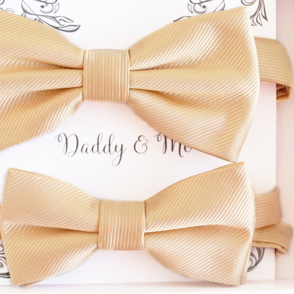 Ivory Bow tie set Kids Adult bow tie Daddy me Father son match, kids bow Adjustable pre tied, High quality