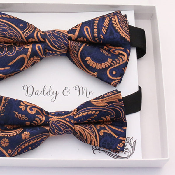 Navy Rose Gold Bow tie set daddy son, Daddy and me gift, Grandpa and me, Father son matching, Kids bow tie, Kids adult bow tie, high quality