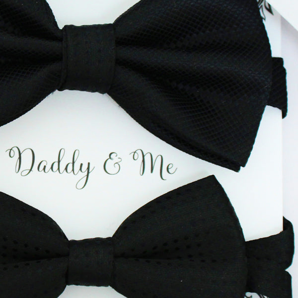 Black Bow tie set for daddy and son, Daddy and me gift set, Grandpa and me, Father son matching, black Kids bow tie, daddy and me bow tie