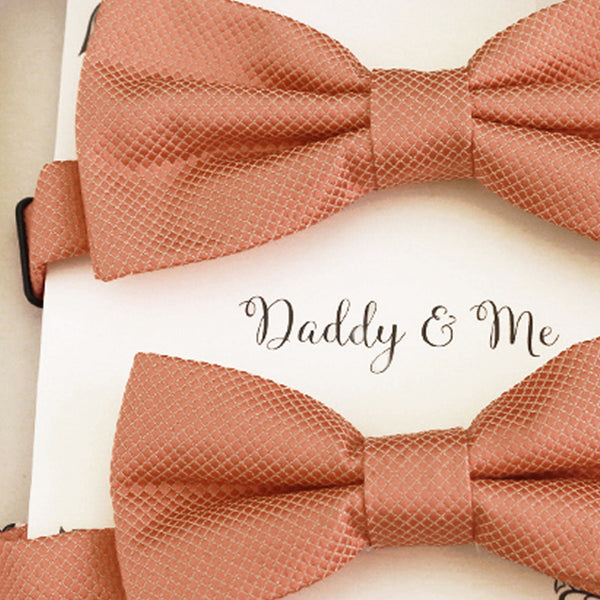Copper Bow tie set for daddy and son, Daddy me gift set, Grandpa and me, Father son matching bow, Copper kids bow tie, copper wedding bow