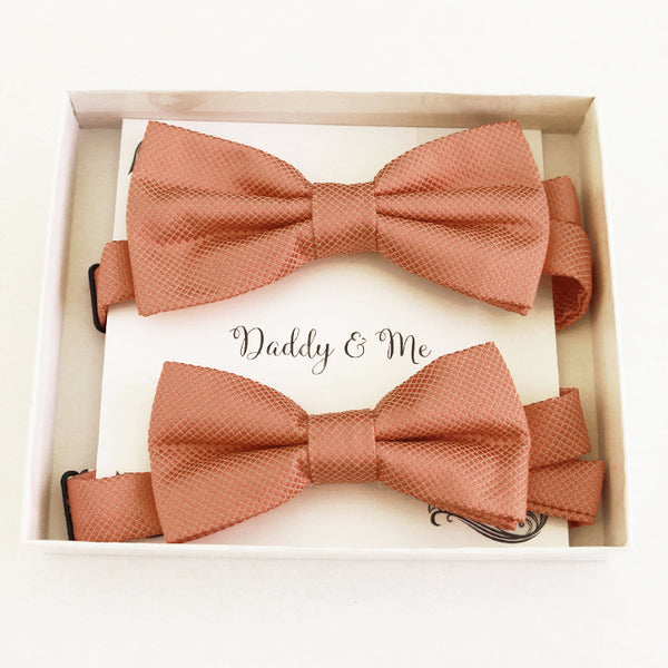 Copper Bow tie set for daddy and son, Daddy me gift set, Grandpa and me, Father son matching bow, Copper kids bow tie, copper wedding bow