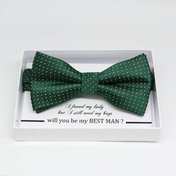 Emerald Green bow tie, Best man request gift, Groomsman bow tie, Man of honor gift, Best man bowtie, best man gift, man of honor request bow