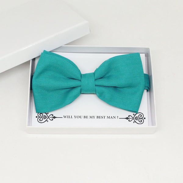 Aqua green bow tie, Best man request gift, Groomsman bow tie, Man of honor gift, Best man bow tie, best man gift, man of honor request