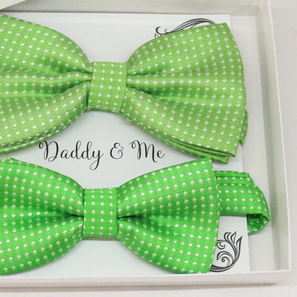 Green Bow tie set for daddy and son, Daddy me gift set, Grandpa and me, Father son matching, Toddler bow tie, daddy me bow tie gift