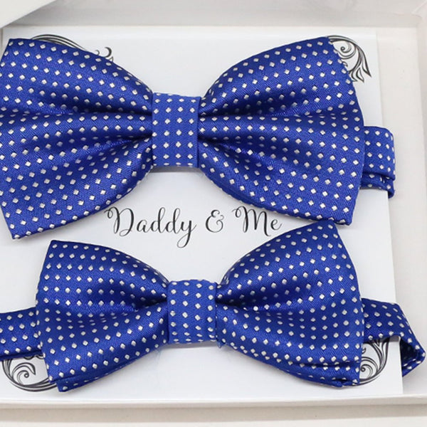 Royal blue Bow tie set for daddy and son, Daddy me gift set, Grandpa and me, Father son match, Toddler bow , daddy me bow, Some thing blue