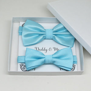 Blue Bow tie set for daddy and son, Daddy and me gift set