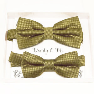 Pale gold Bow tie set daddy son Daddy and me gift Grandpa and me Kids adult bow tie Adjustable pre tied bow Handmade Gold kids bow tie