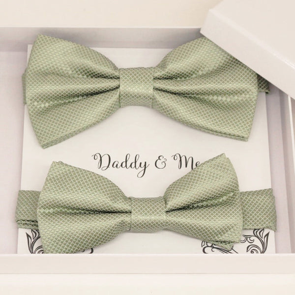 Sage green Bow tie set for daddy and son, Daddy me gift set, Grandpa and me, Father son matching, Toddler bow tie, daddy me bow tie gift