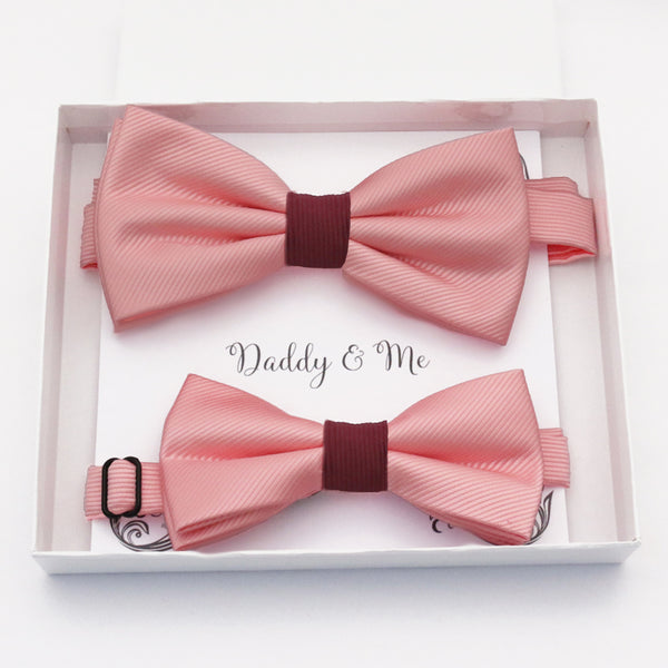 Blush Burgundy  Bow tie set daddy son, Daddy and me gift, Grandpa and me, Father son matching, Kids bow tie, Kids adult bow tie, high quality