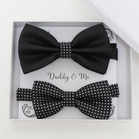Black bow tie set for daddy and son, Daddy and me gift set, Grandpa and me, Father son matching, Toddler bow tie, daddy and me bow tie gift