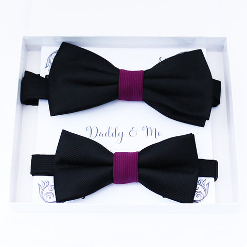 Black and berry Bow tie set daddy son, Daddy and me gift Grandpa and me, Father son matching, Kids bow tie, Kids adult bow tie, High quality