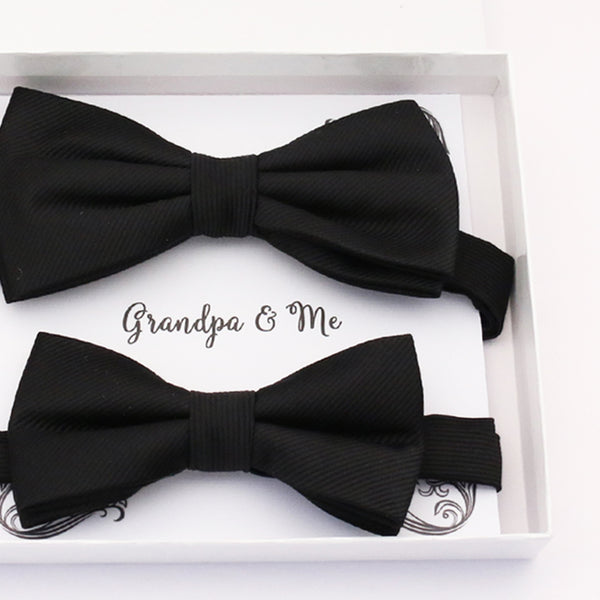 Black Bow tie set for daddy and son, Daddy and me gift set, Grandpa and me, Father son matching, Kids bow tie, daddy and me bow tie gift