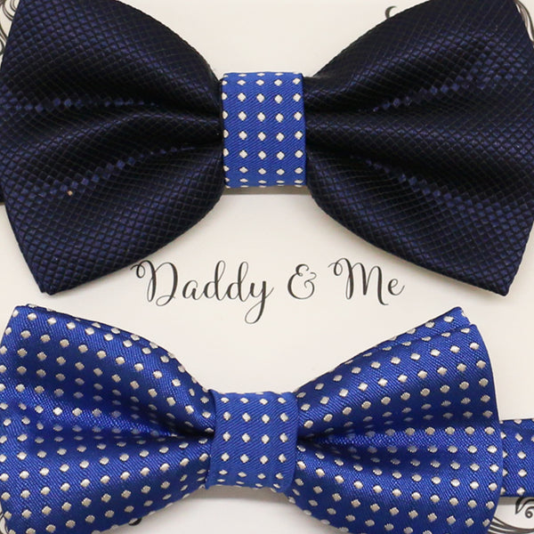 Royal blue Navy Bow tie set for daddy and son, blue bow tie, Daddy me gift set, Father son match , Royal blue kids bow, Daddy and me gift