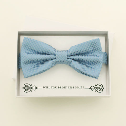 Dusty blue bow tie, Best man gift , Groomsman bow, Man of honor, ring bearer bow, handmade birthday gift, Congrats grads, blue bow for kids