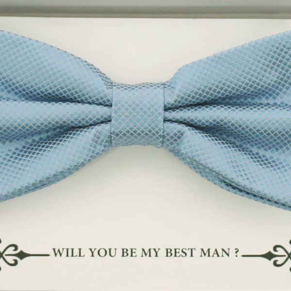 Dusty blue bow tie, Best man gift , Groomsman bow, Man of honor, ring bearer bow, handmade birthday gift, Congrats grads, blue bow for kids