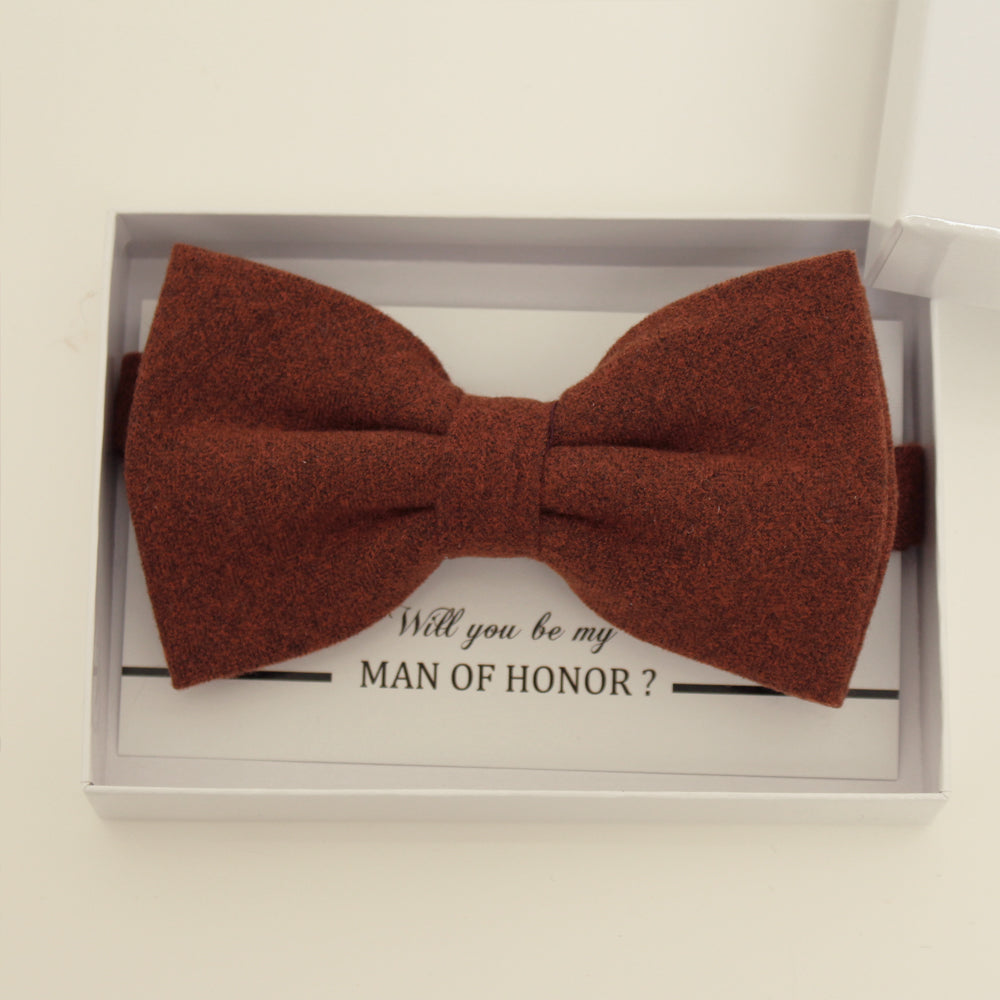 Brown cinnamon bow tie, Best man gift , Groomsman bow tie, Man of honor gift, Best man bow tie, man of honor request, thank you gift