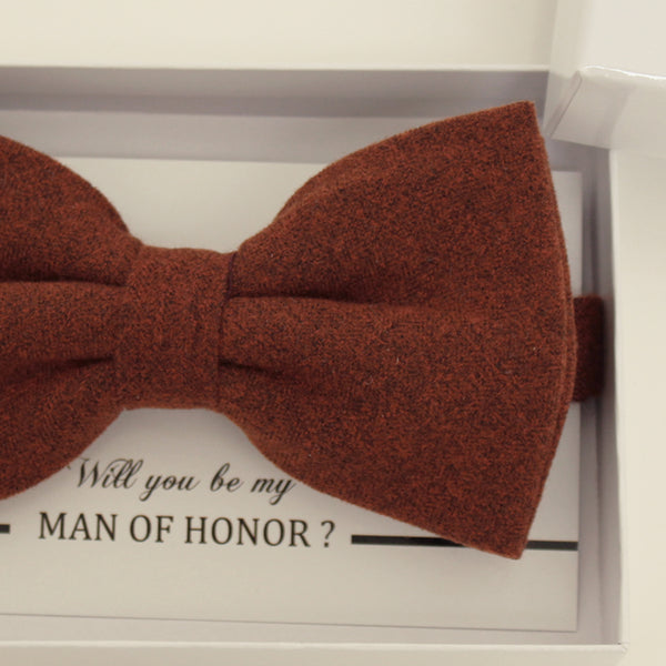 Brown cinnamon bow tie, Best man gift , Groomsman bow tie, Man of honor gift, Best man bow tie, man of honor request, thank you gift