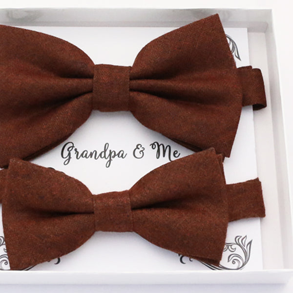 Brown cinnamon Bow tie set for daddy and son, Daddy and me gift set, Grandpa and me, Father son matching, Kids bow tie, daddy and me bow tie gift