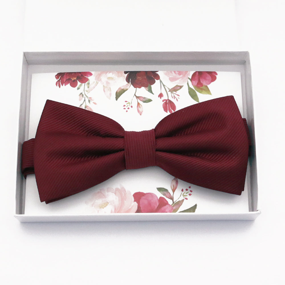 Burgundy bow tie Best man Groomsman Man of honor ring bearer request gift, Kids adult bow, Adjustable Pre tied High quality, Birthday Congrats