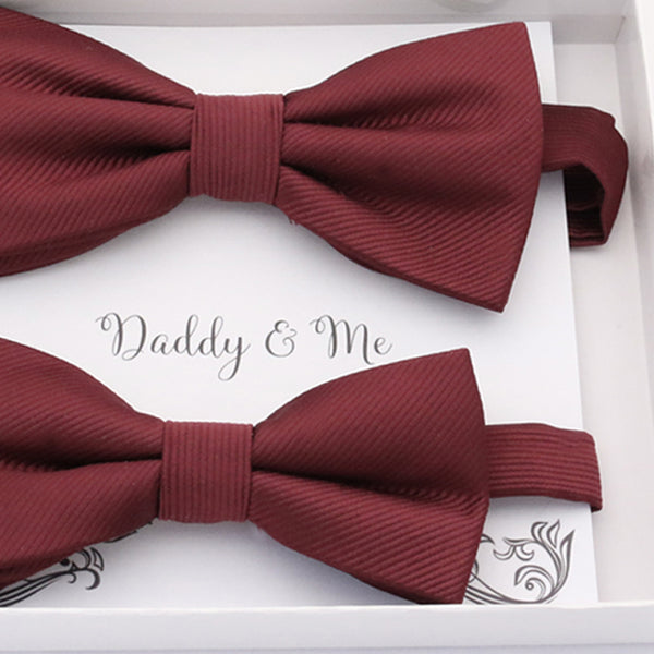 Burgundy Bow tie set daddy son, Daddy and me gift, Grandpa and me, Father son matching, Kids bow tie, Kids adult bow tie, high quality 