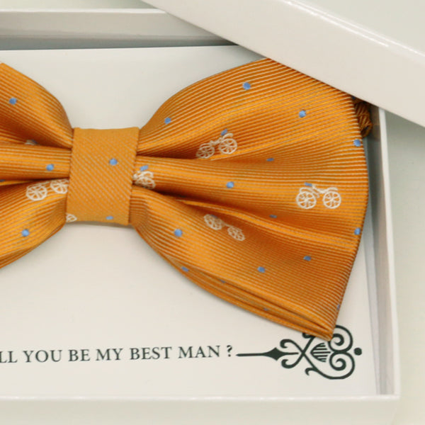 Orange bow tie, Best man request gift, Groomsman bow tie, Man of honor gift, Best man bow tie, best man gift, man of honor, ring bearer gift