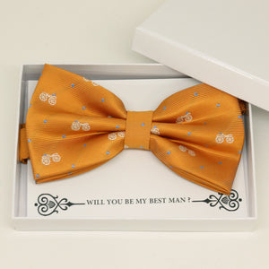 Orange bow tie, Best man request gift, Groomsman bow tie, Man of honor gift, Best man bow tie, best man gift, man of honor, ring bearer gift