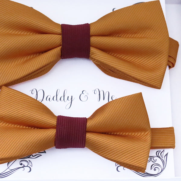 Burnt orange burgundy Bow tie set daddy son, Daddy Grandpa and Me Father son matching, Kids adult bow tie, Adjustable pre tied bow High quality
