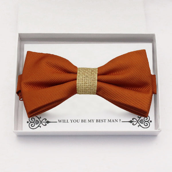 Cinnamon bow tie Best man Groomsman Man of honor ring bearer request gift, Kids adult bow, Adjustable Pre tied High quality, Birthday Congrats