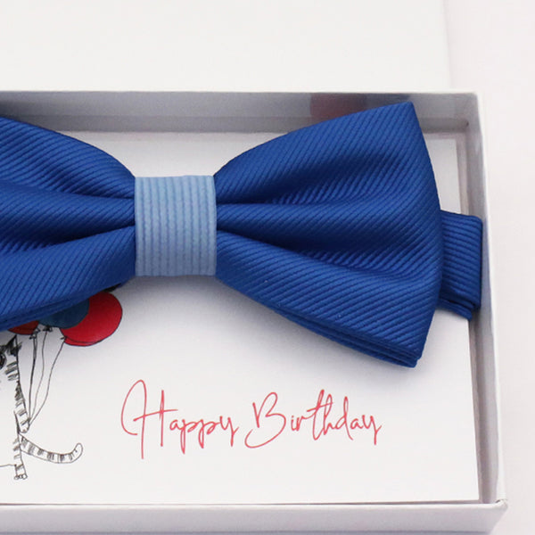 Royal blue bow tie Best man Groomsman Man of honor ring bearer request gift, Kids adult bow, Adjustable Pre tied High quality, Birthday Congrats