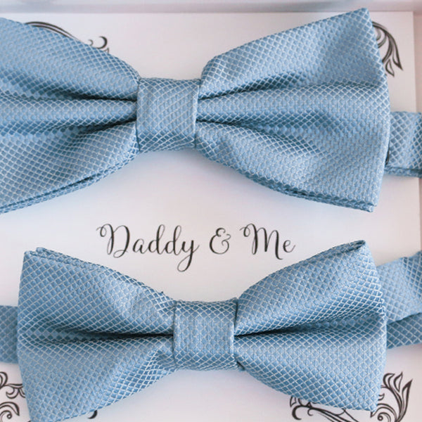 Dusty blue Bow tie set for daddy and son, Daddy and me bow tie gift set, Grandpa me, Dusty blue Kids bow, Dusty blue bow, Some thing blue