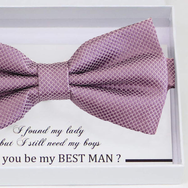 Dusty lavender bow tie, Best man gift, Groomsman bow, Man of honor, ring bearer bow, handmade birthday gift, Congrats grad, Dusty lavender