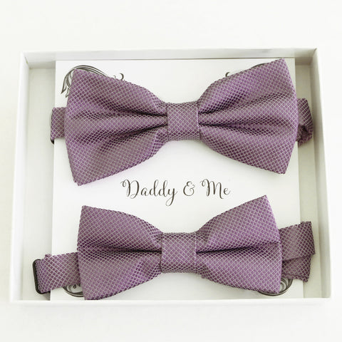 Dusty purple Bow tie set for daddy and son, Daddy me gift set, Father son matching bow tie, Handmade bow, Dusty lavender kids bow tie