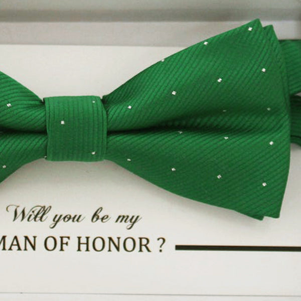 Emerald green bow tie, Best man request gift, Groomsman bow tie, Man of honor gift, Best man bow tie, best man gift, man of honor request
