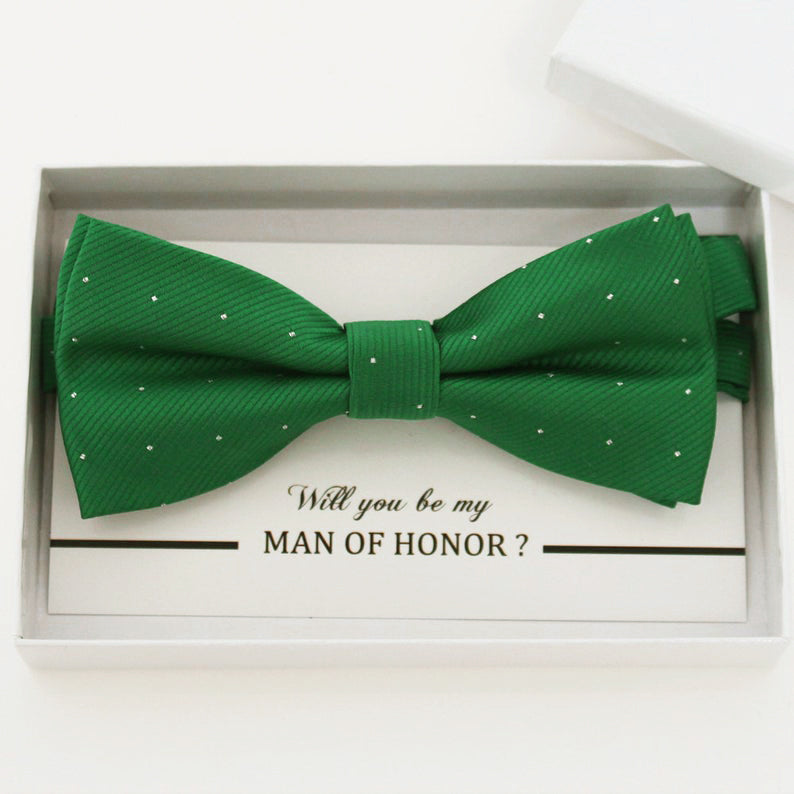 Emerald green bow tie, Best man request gift, Groomsman bow tie, Man of honor gift, Best man bow tie, best man gift, man of honor request