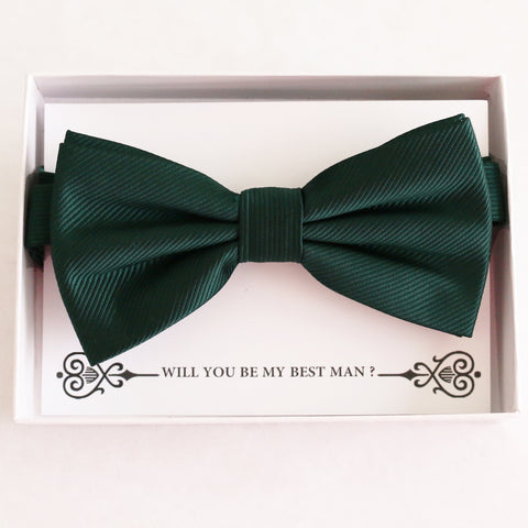Emerald Green bow tie Best man Groomsman Man of honor ring bearer request gift, Kids adult bow, Adjustable Pre tied High quality