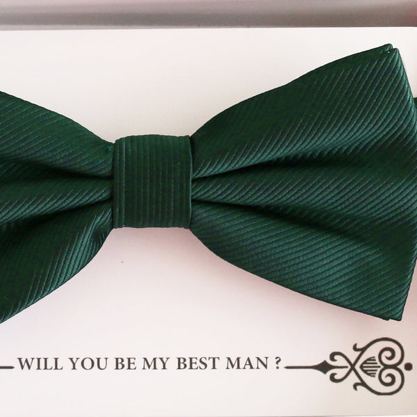 Emerald Green bow tie Best man Groomsman Man of honor ring bearer request gift, Kids adult bow, Adjustable Pre tied High quality