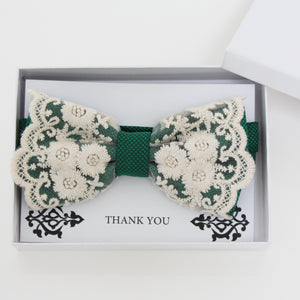 Emerald Green lace bow tie, Best man request gift, Groomsman bow tie, Man of honor gift, Best man bow, man of honor, Handmade Thank you gift