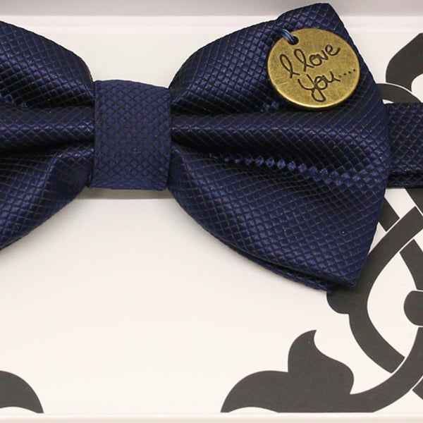 Navy bow tie, Best man request gift, Groomsman bow, Man of honor gift, Best man bow, Happy Birthday, Congrats, Congrats grad, I love you