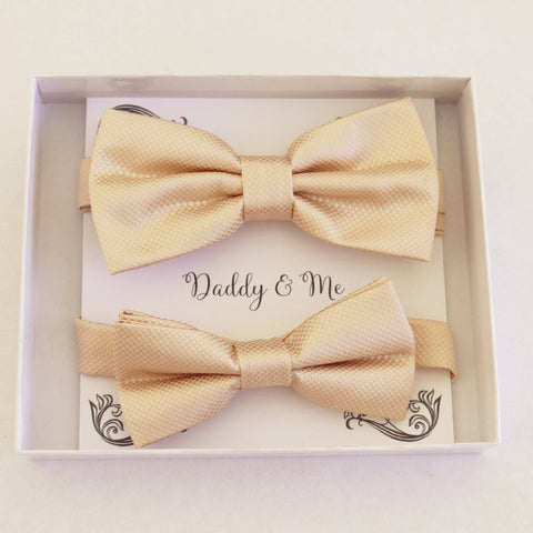 Ivory Bow tie set for daddy and son Daddy me gift set Father son match Handmade Ivory kids bow Adjustable pre tied bow