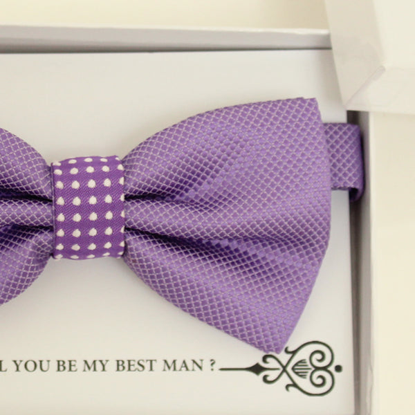 Lavender bow tie, Best man request gift, Groomsman bow tie, Man of honor gift, Best man bow tie, man of honor, handmade bow tie